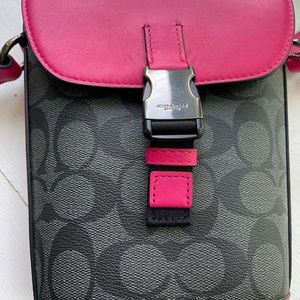 Coach Track Small Flap crossbody bag in Signature Canvas